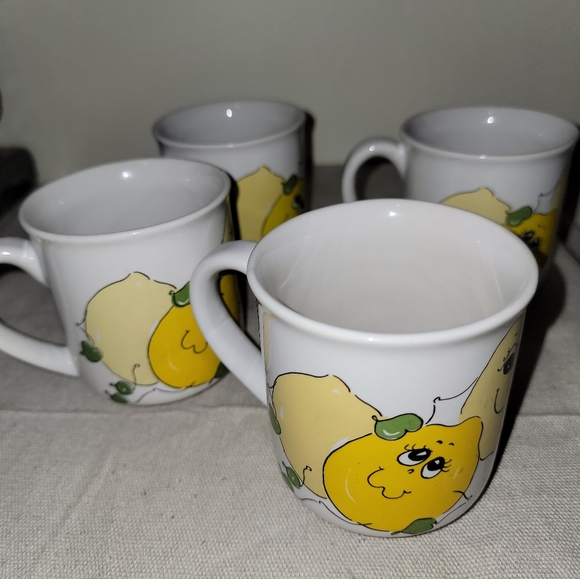 Nancy Lynn Retro 🍋 lemon coffee mugs collection, set of 4 excellent - Picture 4 of 8